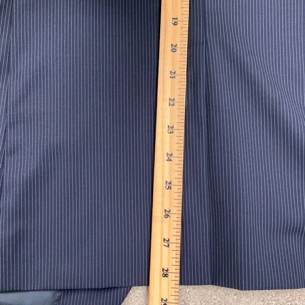 Ralph Lauren Blazer Men 38S Navy Pinstripe Corporate Wool 2-Button Suit Jacket